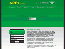 Tablet Screenshot of apexhomes.biz